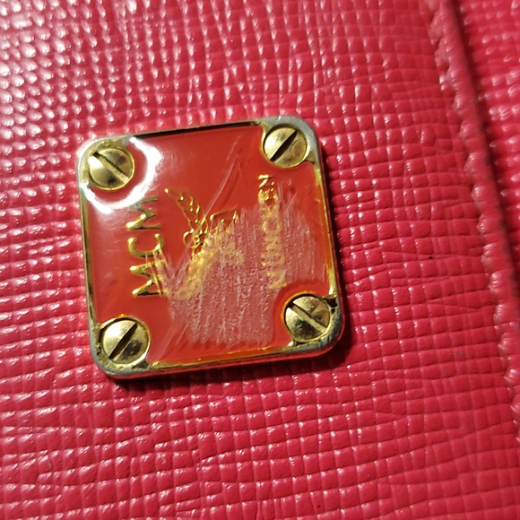 MCM Pink Leather Wallet with Charns